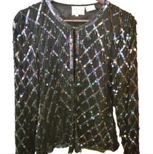 Black sequin and beaded jacket